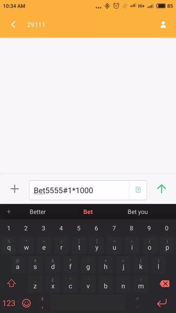 Single bet SMS