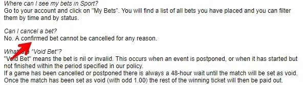 Betin bet canceling