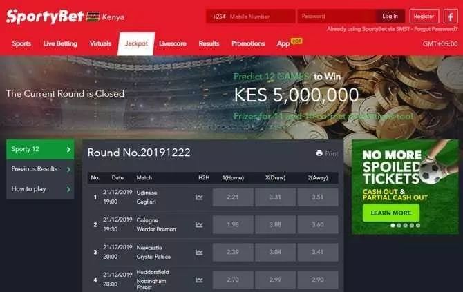 SportyBet paybill number