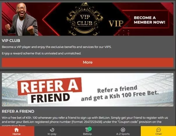Refer a friend in BetLion