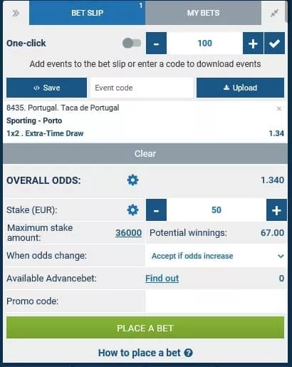 Finding odds and betting