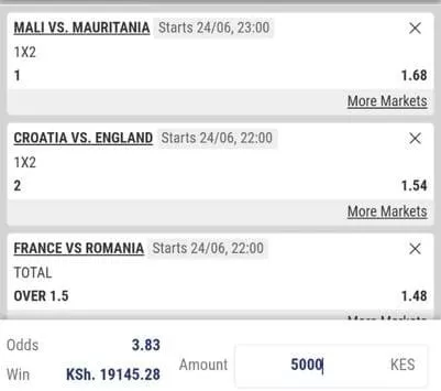 Place a bet in Betika