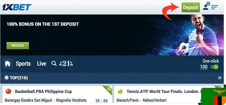 How to deposit in 1xBet