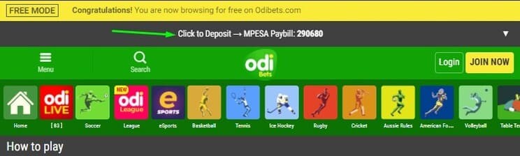 OdiBets Paybill Number