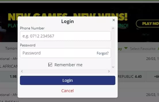 Betika Kenya log in