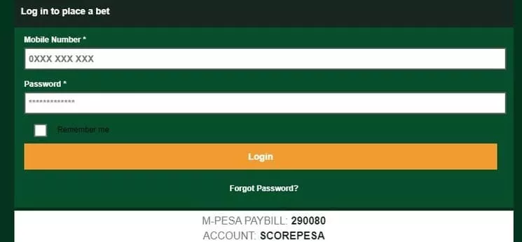 How to login to ScorePesa